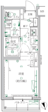 クレイシア都立大学クラッセ 304 間取り図