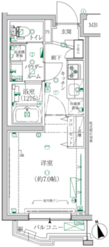 クレイシア都立大学クラッセ 305 間取り図