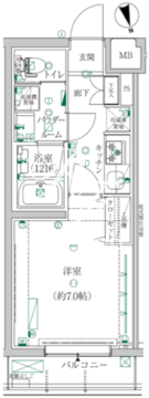 クレイシア都立大学クラッセ 302 間取り図