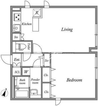 ラピス南麻布2 202 間取り図