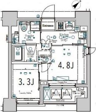 ジーベック北新宿 302 間取り図