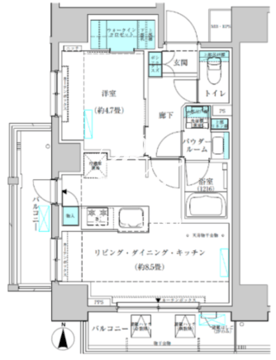 ヴィークブライト蔵前 401 間取り図
