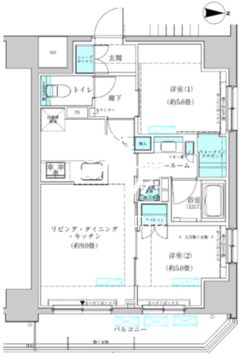 ヴィークブライト蔵前 606 間取り図