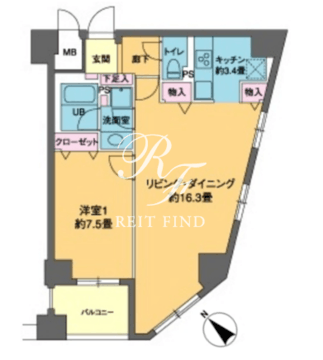カスタリア茅場町 504 間取り図