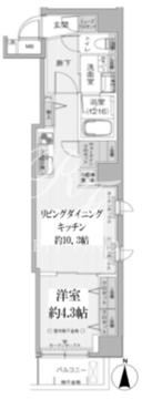 クリスタルパレス蒲西 801 間取り図