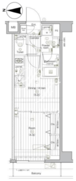 プレミアムキューブG北新宿DEUX 404 間取り図