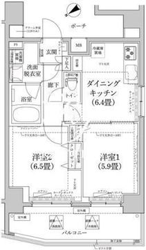 ティモーネ上野の森ノルド 902 間取り図