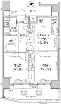 ティモーネ上野の森ノルド 1102 間取り図