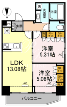 ホウエイコート秋葉原 1203 間取り図