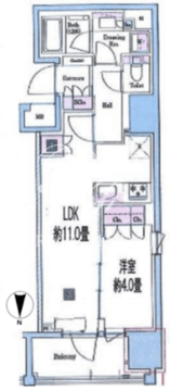 サンウッド錦糸町フラッツ 1208 間取り図