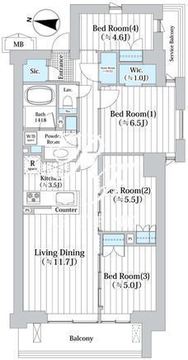 アビティグランデ砧 C-501 間取り図