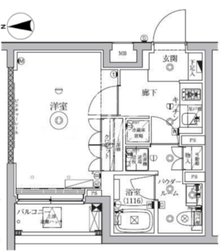 セジョリ新宿上落合 101 間取り図