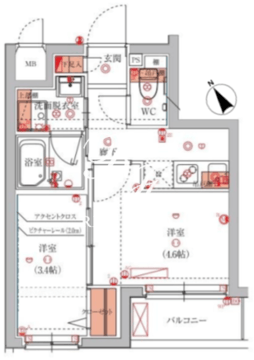 ハーモニーレジデンス池袋ウエスト 411 間取り図