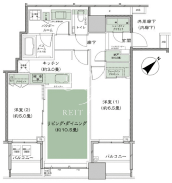 シティタワー武蔵小山 2712 間取り図