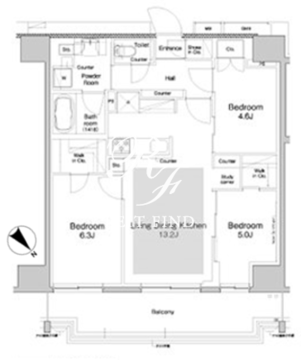 プラウドフラット両国サウス 717 間取り図