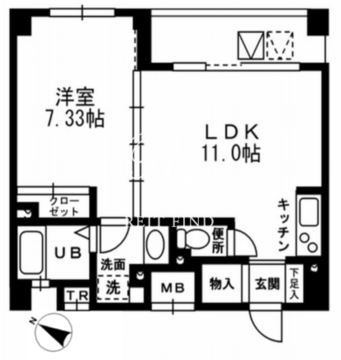 レジディア三越前 1502 間取り図