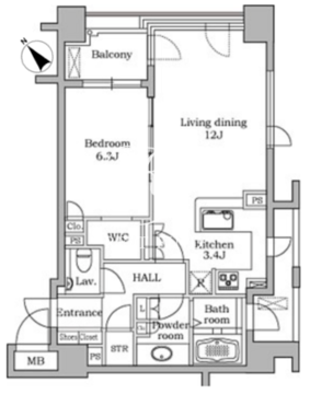 レジディア代官山 404 間取り図