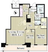 パークタワー芝浦ベイワードアーバンウイング 2103 間取り図