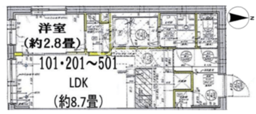プライムブリス文京春日 101 間取り図