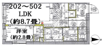 プライムブリス文京春日 202 間取り図