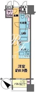 カスタリア銀座3 506 間取り図