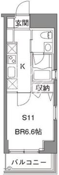 カスタリア中目黒 414 間取り図
