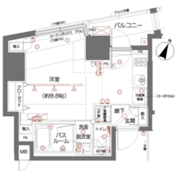 ズーム都立大学 502 間取り図