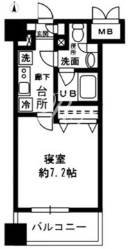 レジディア四谷三丁目 202 間取り図