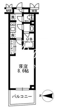 レジディア亀戸 1402 間取り図