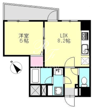 クレストレジデンス品川 B-205 間取り図