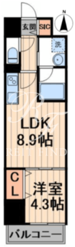 ラベルジュー錦糸町 102 間取り図