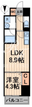 ラベルジュー錦糸町 606 間取り図