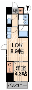 ラベルジュー錦糸町 607 間取り図