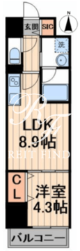 ラベルジュー錦糸町 202 間取り図