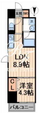 ラベルジュー錦糸町 206 間取り図