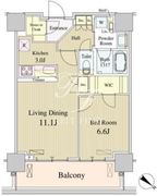 ルミレイス豊洲 1406 間取り図
