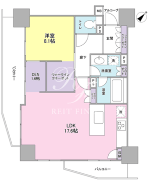グレンパークG-WEST 407 間取り図