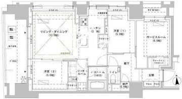 パークスフィア牛込神楽坂 501 間取り図
