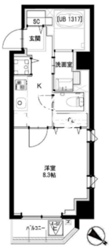 グリーンフォート河田 303 間取り図