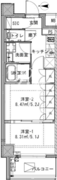 クリアルプレミア明大前 301 間取り図