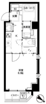 グリーンフォート河田 403 間取り図