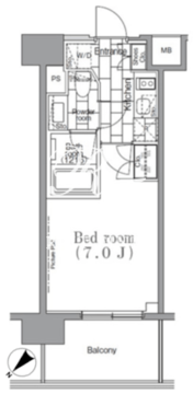 パークハビオ目黒リバーサイド 207 間取り図