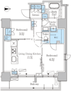 パークアクシス蔵前 1102 間取り図