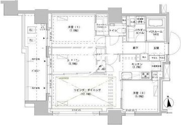 パークスフィア牛込神楽坂 604 間取り図