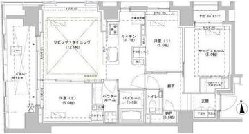 パークスフィア牛込神楽坂 1301 間取り図