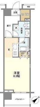 クリオ五反田 1304 間取り図