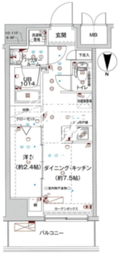 スパシエルクス亀戸 802 間取り図