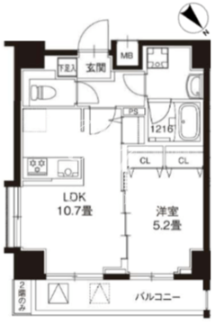 レオーネ錦糸町2 201 間取り図
