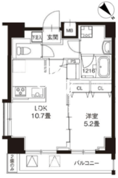 レオーネ錦糸町2 501 間取り図