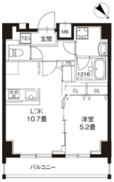 レオーネ錦糸町2 502 間取り図